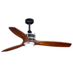 Vaxcel - Vaxcel - Curtiss 1-Light Ceiling Fan in Industrial Style 21.75 Inches Tall and - Collection: Curtiss, Material: Steel, Finish Color: Matte Black, Blade Span: 52", Blade Color: Walnut, Number Of Blades: 3, Blade Pitch: 10�, Fan Motor Type: AC, Hanging Method: Stem, Light Kit Type: Integrated, Lamping Type: LED, Cri: 90, Color Temperature: 3000 Kelvin, Control Type: Handheld, Wet Location: Damp Rated, Desc: The hand carved solid wood blades and the clean lines of the motor housing give the Curtiss ceiling fan its industrial look. This fan is compatible with sloped ceilings and includes a 6 inch down rod (longer down rods sold separately). Exterior damp rated, ideal for interior and exterior spaces such as entryways, family rooms, or covered outdoor porches. Remote control included for added convenience. An LED light kit (included) provides energy saving, low maintenance and long lasting performance.   Assembly Required: Yes / Canopy Included: Yes / Sloped Ceiling Adaptable: Yes / Chain Length: 108.00 / Bulb Shape: Integrated LED / Dimmable: Yes / Shade Included: Yes. ,-Curtiss 1-Light Ceiling Fan in Industrial Style 21.75 Inches Tall and 52 Inches Wide-F0057