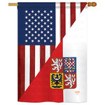 Breeze Decor - US Czech Friendship Flags of the World, Everyday Vertical House Flag 28"x40" - US Friendship House Flag