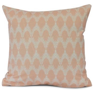 Peace 2, Geometric Print Outdoor Pillow,Peach,20  x 20 inch