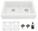 Karran Retrofit Farmhouse Quartz 34" Double Offset Bowl Sink Kit, White