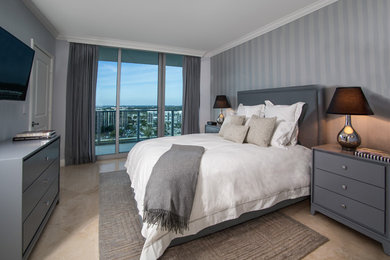 This is an example of a mid-sized contemporary guest bedroom in Miami.
