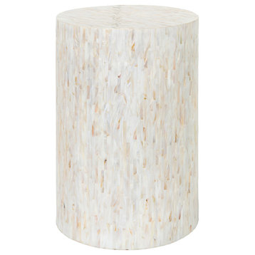 Surya Iridescent ISC-003 End Table, Ivory/Tan