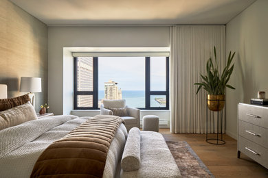 Trendy bedroom photo in Chicago