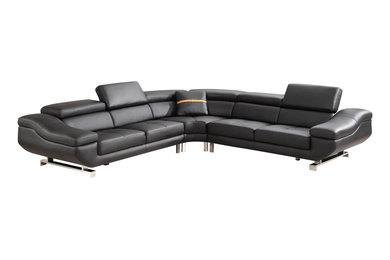 3-Piece Sectional, Black