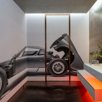 Serenity Indian Wells luxury mansion modern bathroom with sports car wall art gr