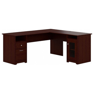 Bush Furniture Cabot 72W L Shaped Desk in Harvest Cherry - Engineered Wood