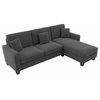 Stockton 102W Couch with Reversible Chaise in Charcoal Gray Herringbone Fabric