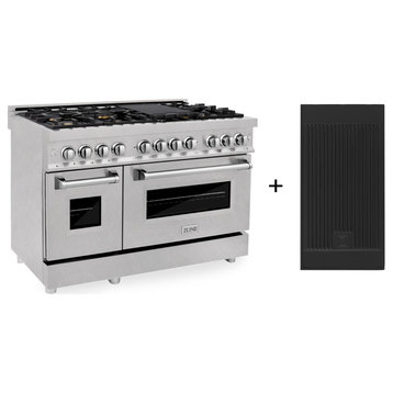 ZLINE 48" Dual Fuel Range With Griddle and Brass Burners