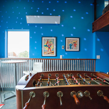 Garage turned game room