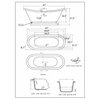 Double Slipper Pedestal Bathtub/Faucet Set, 73", Chrome