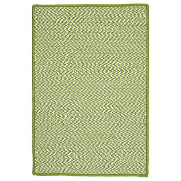 Colonial Mills Outdoor Houndstooth Tweed Braided Ot69 Lime 7x7