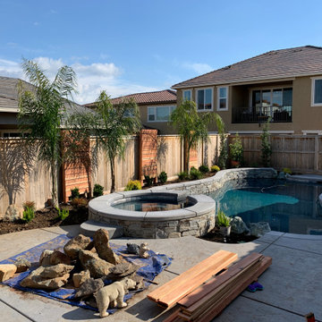 Custom horizontal wood work: trellises, AC screen and doggy swing gate -construc