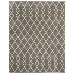 Nourison - Nourison Geometric Shag 7'10" x 9'10" Silver Shag Indoor Area Rug - With hand-drawn linear tribal patterns interlacing across a thick, silver grey shag pile, this Geometric Shag Collection rug brings you all the comfort and exotic flavor of an authentic Moroccan shag rug. With plush easy-care fibers, this rug will bring an affordable touch of warmth and texture to any room, blending with a range of interior decor styles.