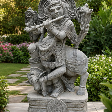 4 ft Lord Krishna Garden Sculpture