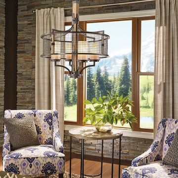 Kichler Lighting 43582AVI Ahrendale Anvil Iron 4 Light Chandelier