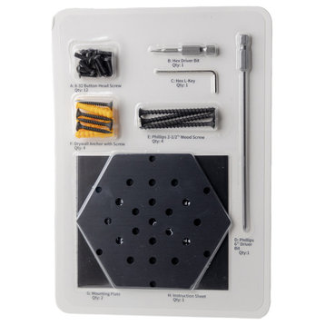 Wall Mount Hardware Kit for WineHive Cell Storage System - 5 Cell Kit (Black)