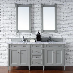 72 inch Double Sink Bathroom Vanity Gray Finish No Top - Bathroom Vanities And Sink Consoles