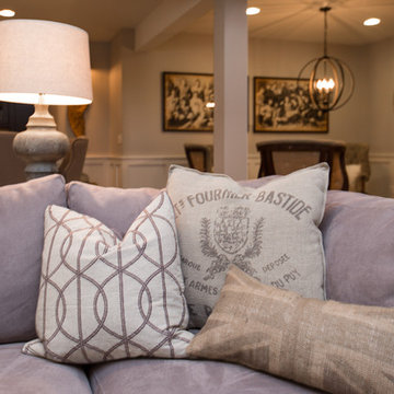 Neutral Rustic Transitional Basement