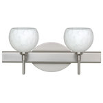 Besa Lighting - Besa Lighting 2SW-565819-SN Palla 5 - Two Light Bath Vanity - The Palla 5 features a diminutive orb-shaped glassPalla 5 Two Light Ba Chrome Carrera Glass *UL Approved: YES Energy Star Qualified: n/a ADA Certified: n/a  *Number of Lights: Lamp: 2-*Wattage:40w G9 Bi-pin bulb(s) *Bulb Included:Yes *Bulb Type:G9 Bi-pin *Finish Type:Chrome