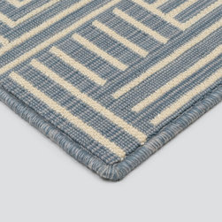 Evelyn Wool Blend Flatweave Rug, Ocean - Area Rugs
