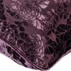 Purple Decorative Euro shams 26"x26" Velvet, Plum Rose Bush