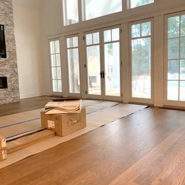 BELLE TERRE:  6" SELECT WHITE OAK INSTALLED & FINISHED W/ CUSTOM STAIN