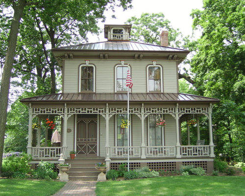 Circa 1860 - 1900, old houses with metal roofs - 