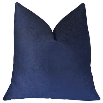 Pure Navy Handmade Luxury Pillow, 24"x24"