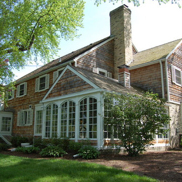Beautiful Suburban Traditional Rustic Home - White Detailed Wood Exterior House