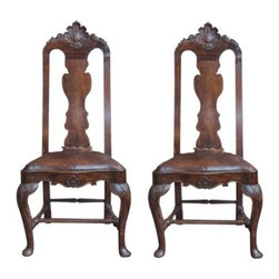 Pair of Antique Portuguese Chairs - Dining Chairs