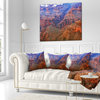 Blue and Red Grand Canyon View Landscape Printed Throw Pillow, 18"x18"
