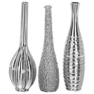 Glam Silver Ceramic Vase Set 69681