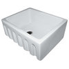 Reversible Smooth/Fluted Single Bowl Fireclay Farm Sink, White, 24"