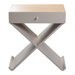 тумба Bonn дуб,серая - Nightstands And Bedside Tables