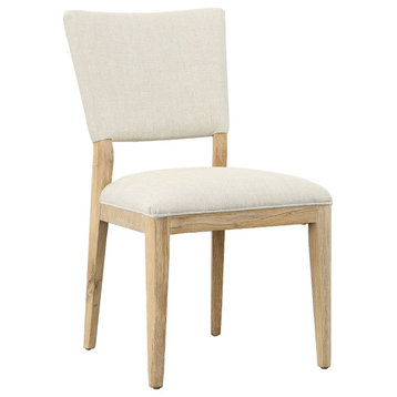 Lucile Cotton Blend Upholstered Dining Chair, Off-White