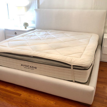 Eco-friendly, non-toxic linen upholstered bed