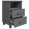 vidaXL Nightstand 2 Pcs Bedside Storage Cabinet Dark Gray Solid Wood Pine