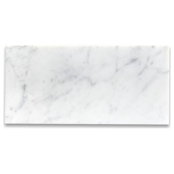 6x12 Carrara Marble Subway Tile Polished Venato Bianco White Carrera, 100 sq.ft.