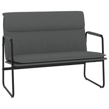 vidaXL Loveseat Upholstered Loveseat Settee Bench Sofa Couch Dark Gray Fabric