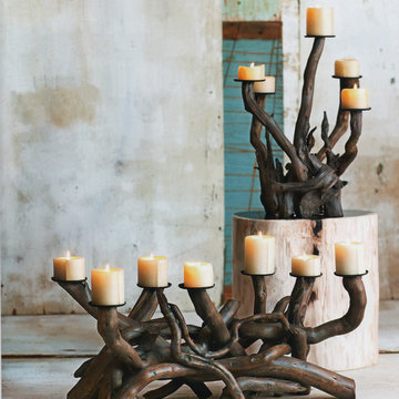 Dark Driftwood Candelabra