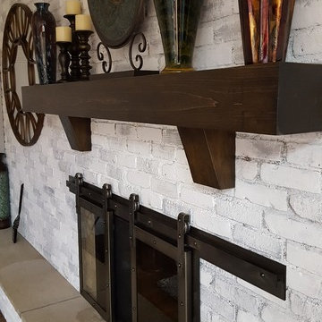 custom fireplace mantel with corbels