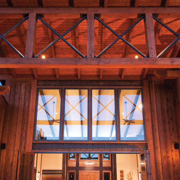 Modern Mountain Timber Frame Home: The Suncadia Residence - Patio Fire Pit