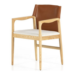 Four Hands - Lulu Dining Chair, Saddle Leather Blend - Dining Chairs