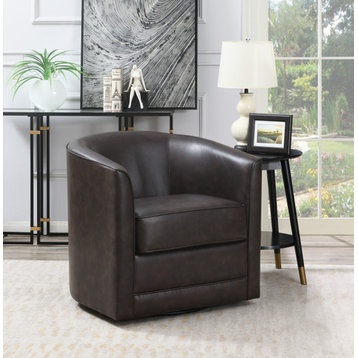 Amy Swivel Accent Chair, Chocolate Brown