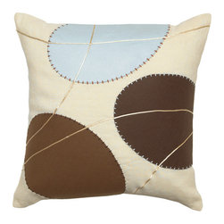 Chocolate and Ivory Square Pillow by Surya - Decorative Pillows