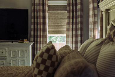 Example of a farmhouse bedroom design in Other