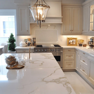Calacatta Quartz Countertops – Transitional Kitchen Atlanta