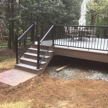 Timbertech Deck with Lights and Stamped Concrete