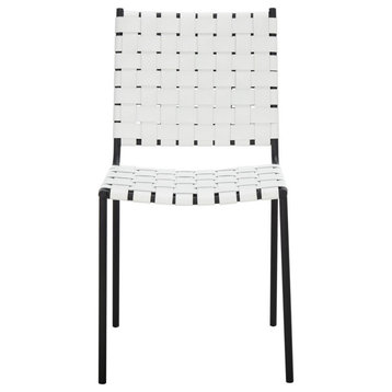 Safavieh Wesson Woven Dining Chair, White/Black