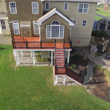 Zuri (Brazillia) Deck Extension with Timbertech Rails, Post & Beam Wraps & Light